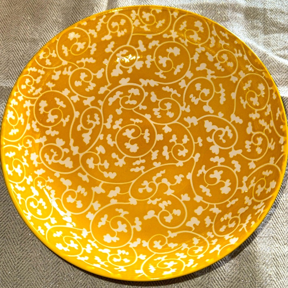 Selamica Set of 4 Large Pasta Bowls Maize 30 Oz -8” Wide  & Shallow